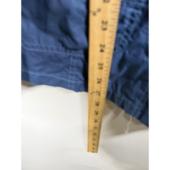 Free People Blue Utility Field Jacket Plaid Lined Striped Waist Tie Women Size 4 - Picture 8 of 8